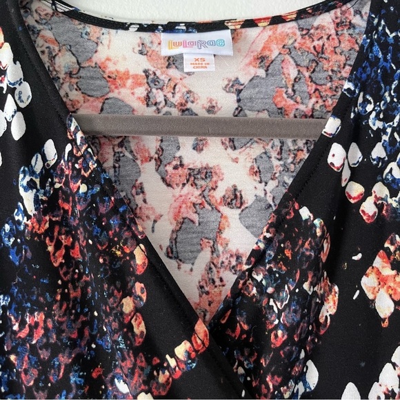 WRAP Dress in Black Reptile Print with 3/4 Sleeve A-line Fit Women’s XS EUC - Picture 3 of 5